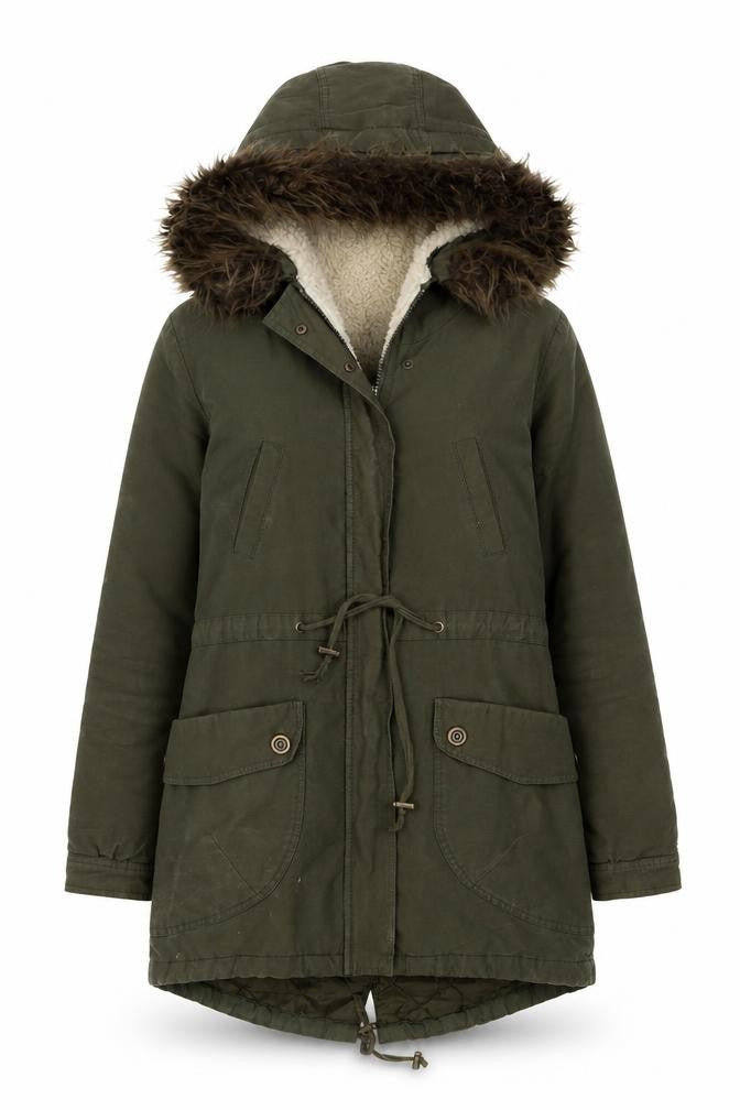 MODO Womens Green Parka Coat Size 6 Zip