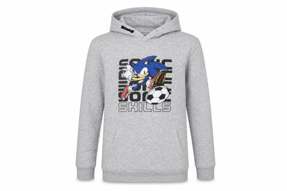 Sonic Boys Grey Cotton Pullover Hoodie Size 12-13 Years Pullover