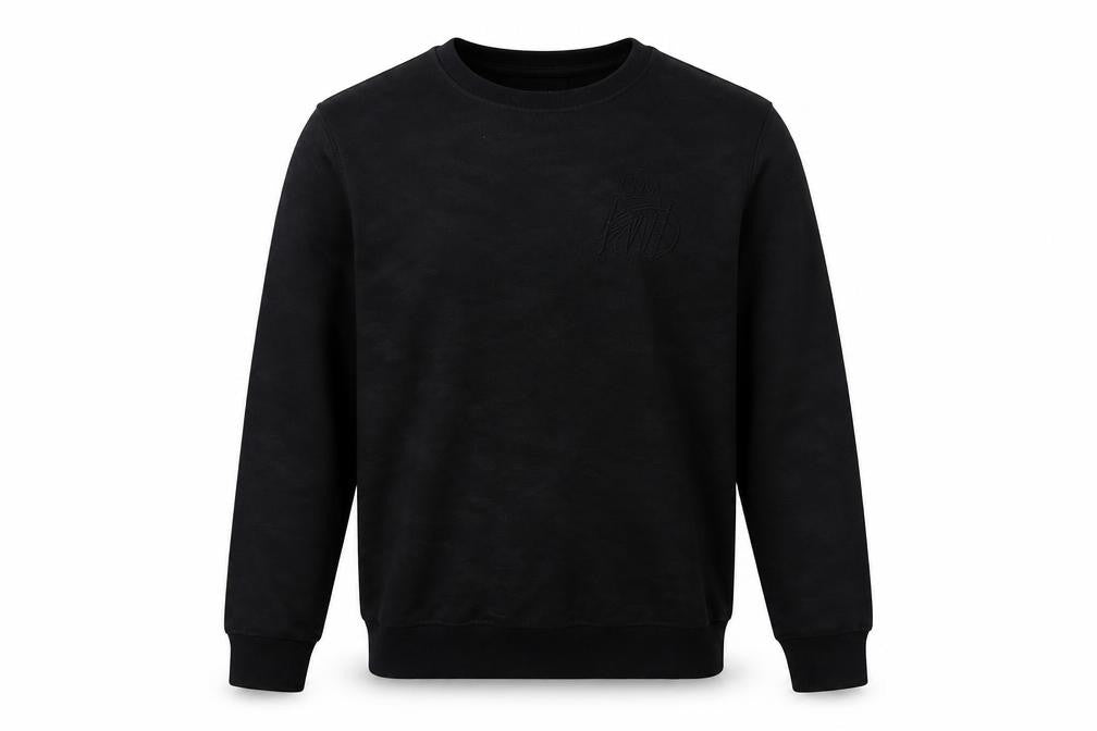 KWD Mens Black Cotton Pullover Sweatshirt Size M