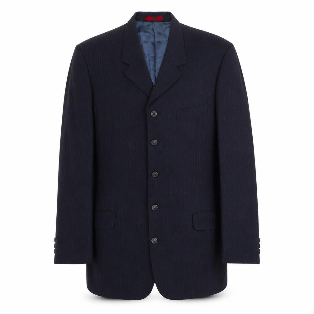 R.I. Mens Blue Striped Wool Jacket Suit Jacket Size 42 Regular
