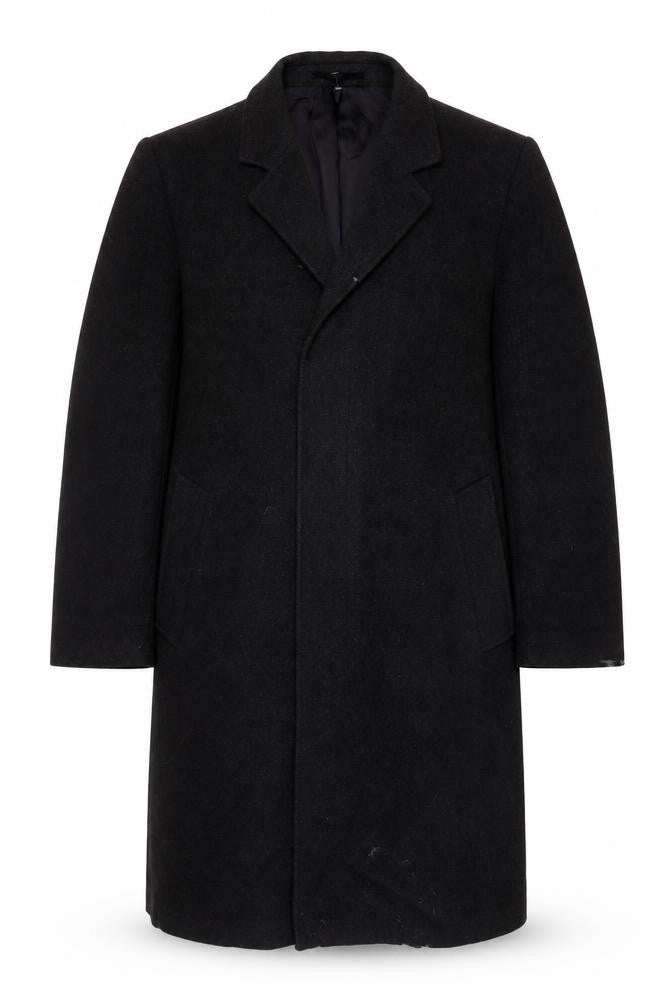 Vaughan Davies LTD Mens Grey Overcoat Coat Size L Button