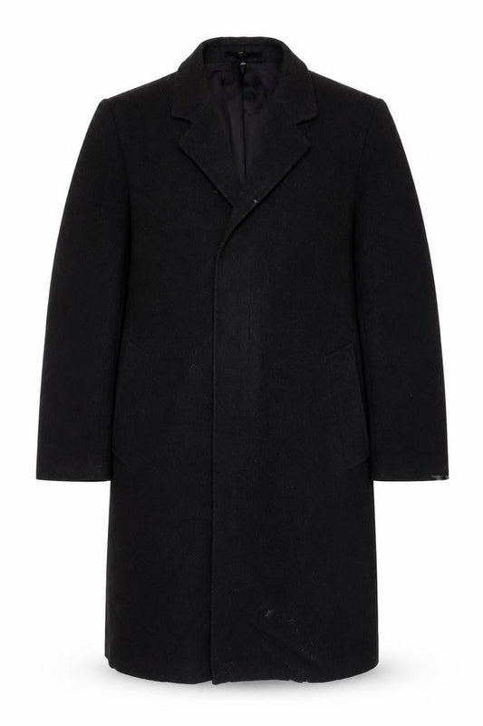 Vaughan Davies LTD Mens Grey Overcoat Coat Size L Button