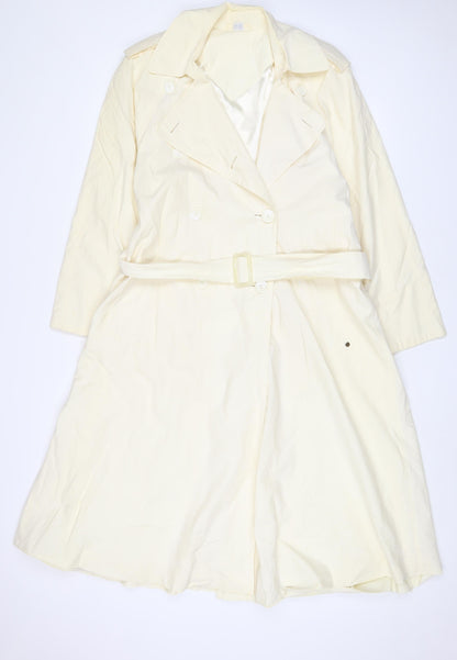 Four seasons Womens Beige Overcoat Coat Size 10 Button - Belted