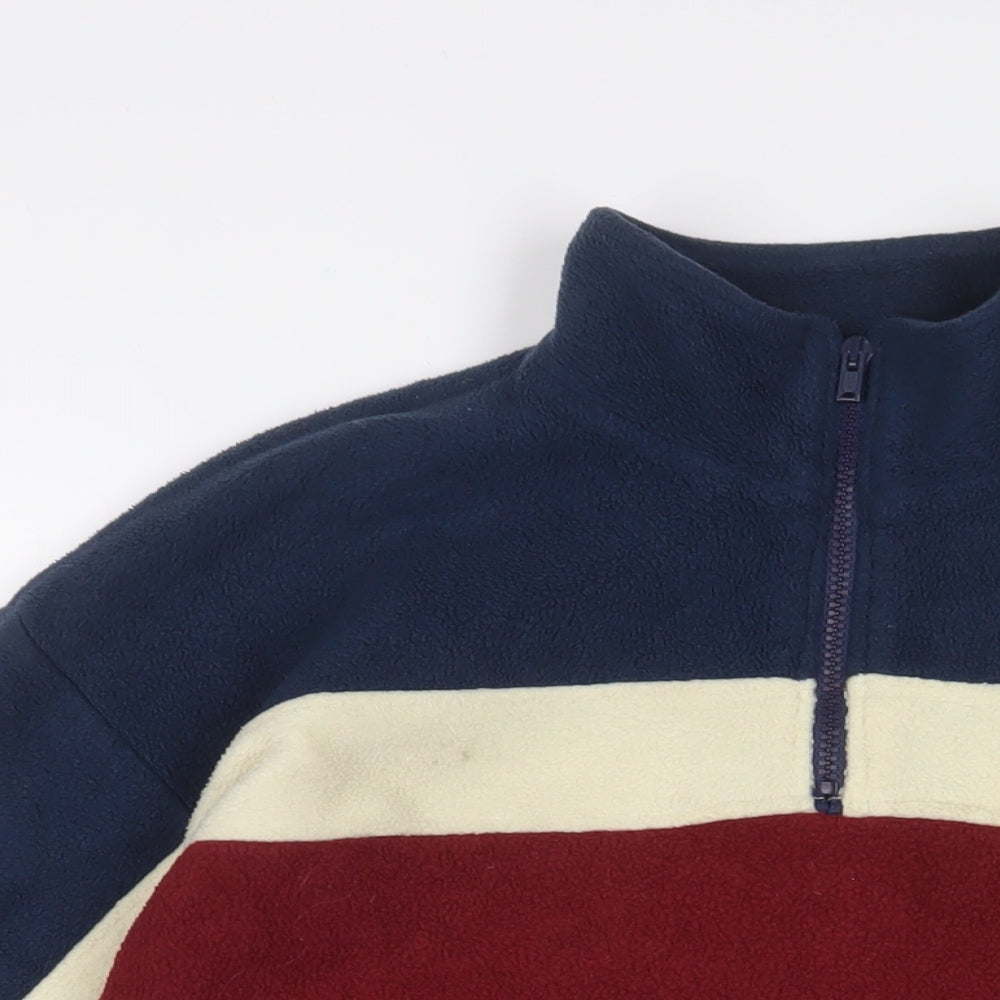 St Michael Boys Multicoloured Striped Polyester Pullover Sweatshirt Size 13-14 Years Zip