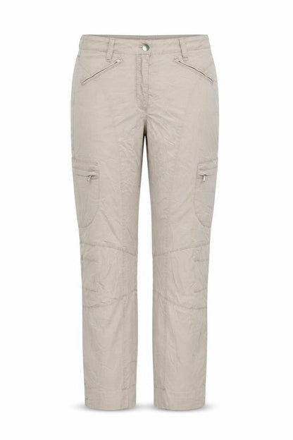 X&More Womens Beige Cotton Cargo Trousers Size 12 L30 in Regular Zip - Zip