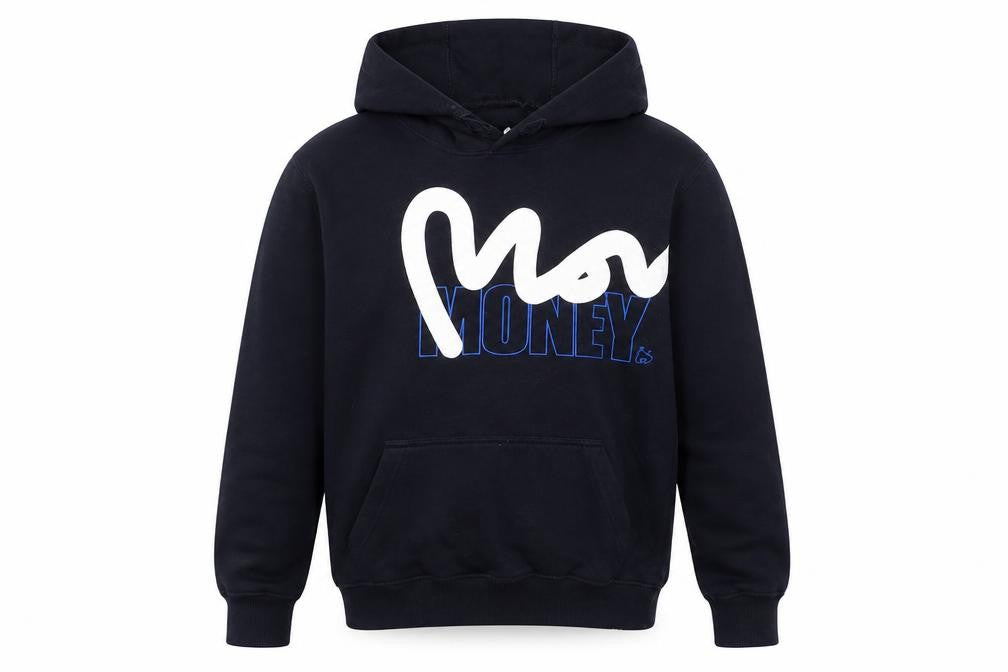 Money Boys Blue Cotton Pullover Hoodie Size 9-10 Years Pullover - Logo