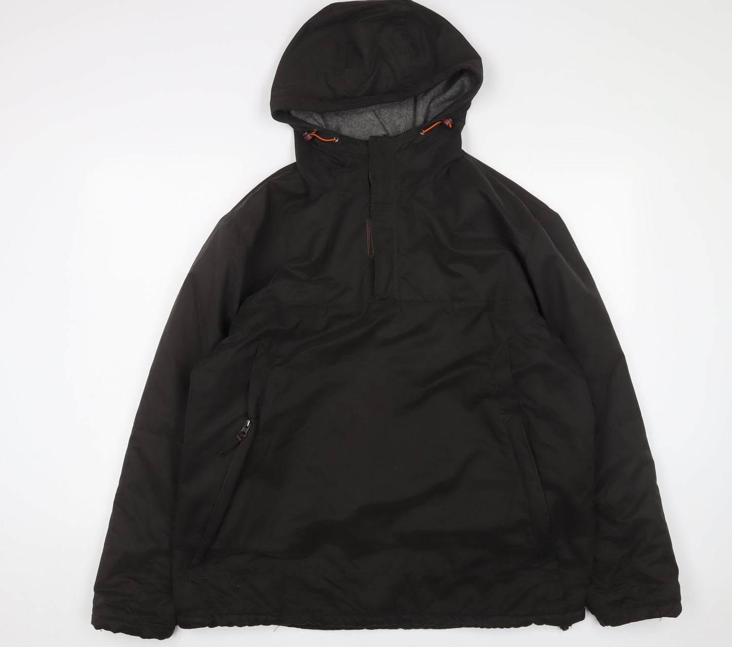 One Valley Mens Brown Windbreaker Jacket Size M Zip - Logo, Embroidered