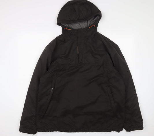 One Valley Mens Brown Windbreaker Jacket Size M Zip - Logo, Embroidered