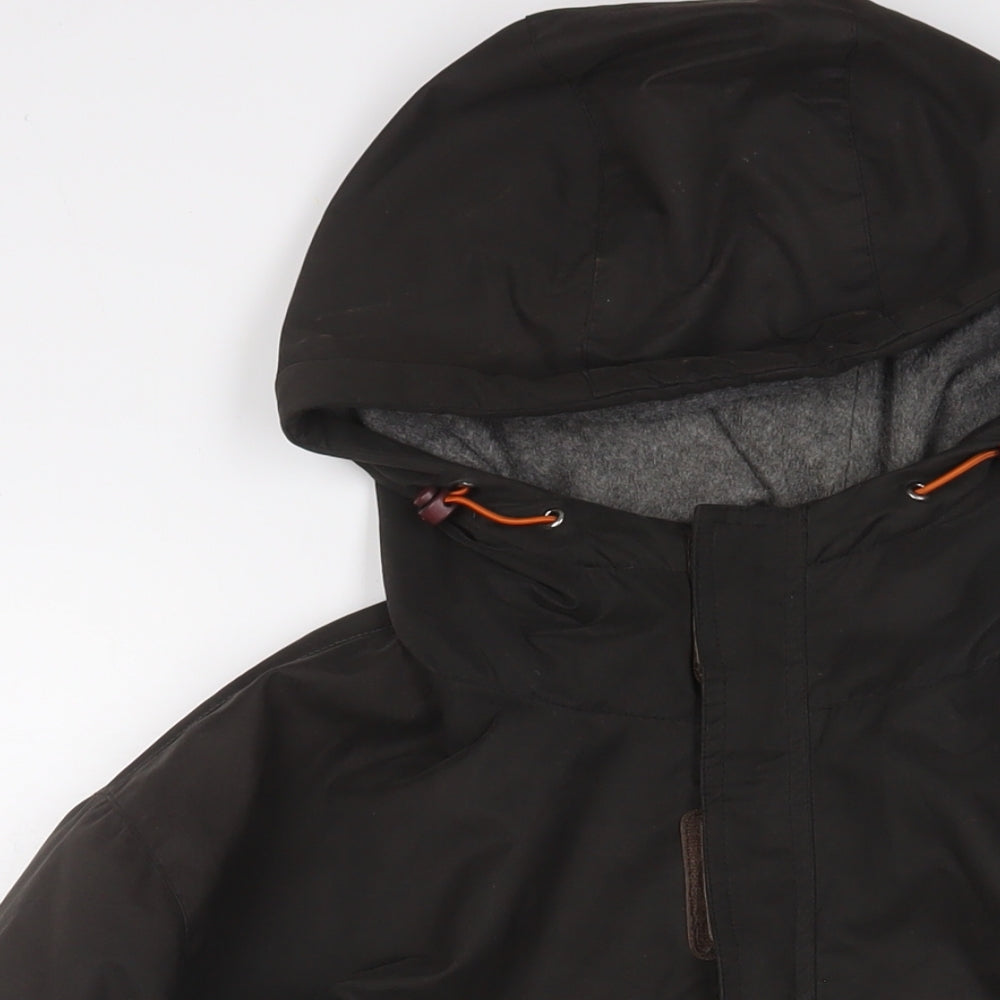 One Valley Mens Brown Windbreaker Jacket Size M Zip - Logo, Embroidered