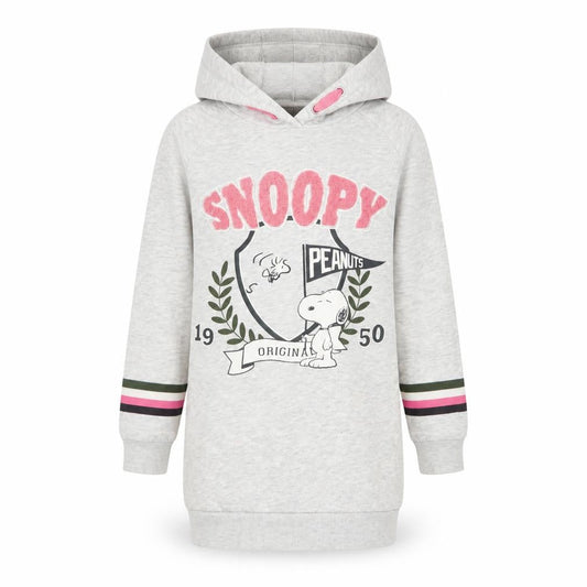 Marks & Spencer Girls Grey Cotton Jumper Dress Size 8-9 Years Crew Neck Pullover - Snoopy