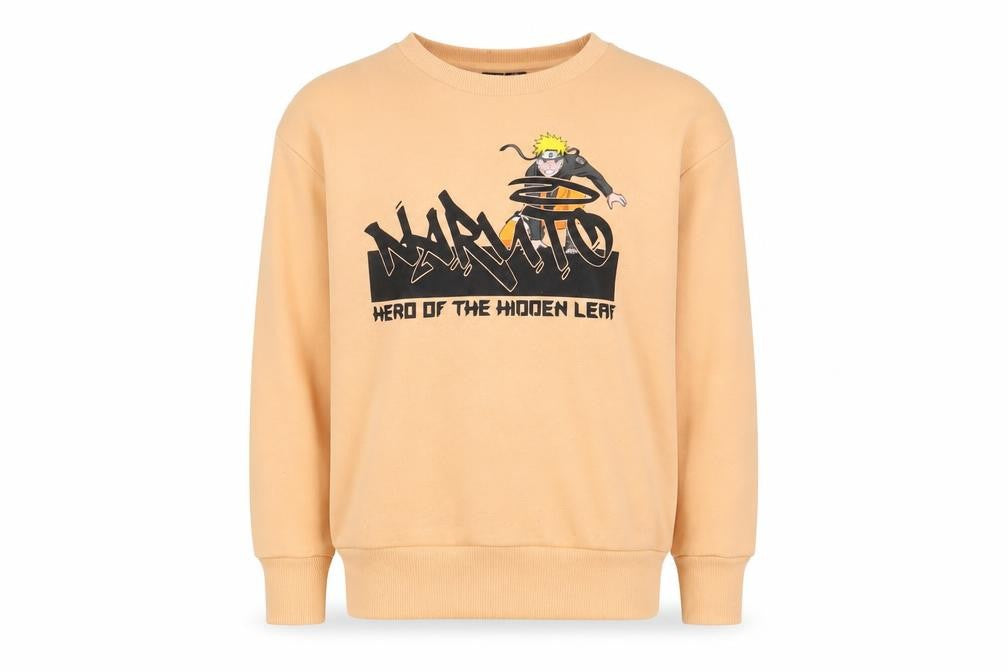 Naruto Boys Orange Cotton Pullover Sweatshirt Size 8-9 Years Pullover