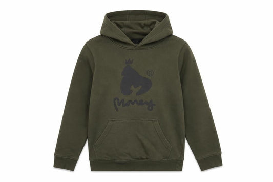 Money Boys Green Cotton Pullover Hoodie Size 9-10 Years Pullover - Logo