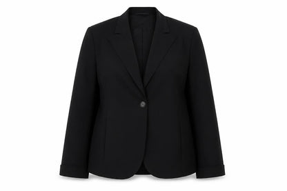 Rene Lezard Womens Black Jacket Blazer Size 12 Button