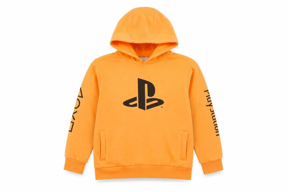 PlayStation Boys Orange Cotton Pullover Hoodie Size 9 Years Pullover - PlayStation