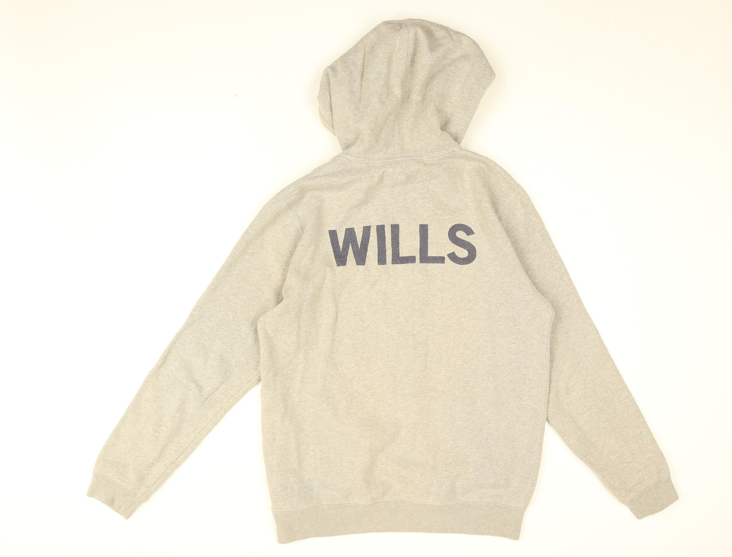 Jack Wills Mens Grey Cotton Pullover Hoodie Size XS - Wills Logo