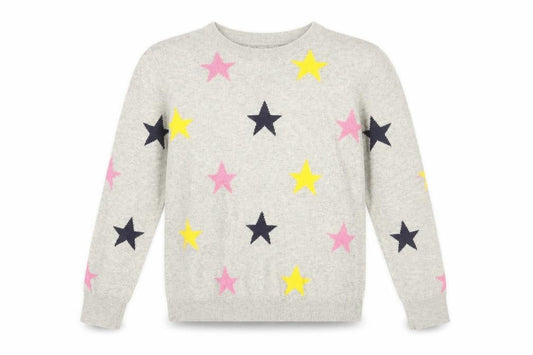 Gap Girls Grey Round Neck Geometric Cotton Pullover Jumper Size 12 Years Pullover - Star print