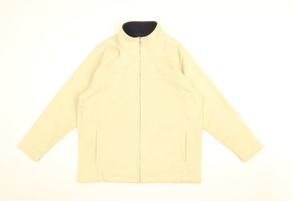 EWM Womens Beige Polyester Full Zip Sweatshirt Size 14 Zip