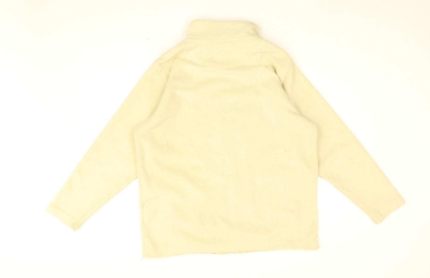 EWM Womens Beige Polyester Full Zip Sweatshirt Size 14 Zip