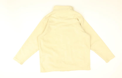 EWM Womens Beige Polyester Full Zip Sweatshirt Size 14 Zip