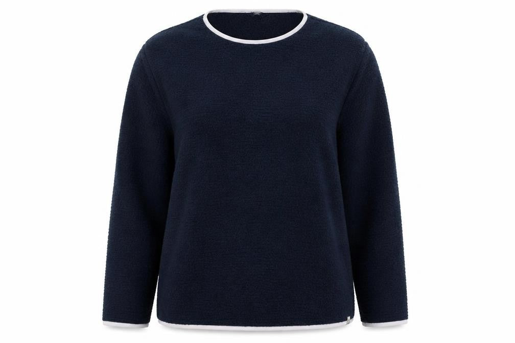 Lands' End Womens Blue Polyester Basic T-Shirt Size L Round Neck