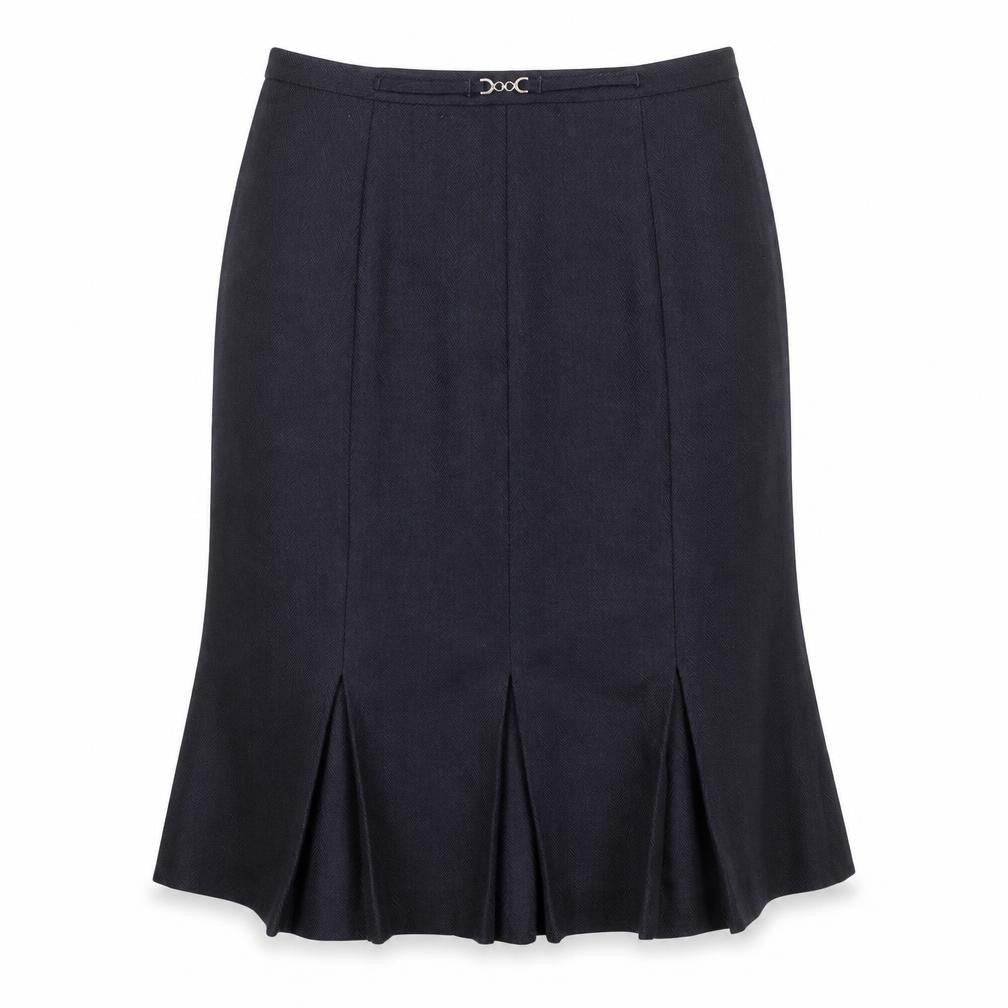 EWM Womens Blue Polyester Flare Skirt Size 16 Zip