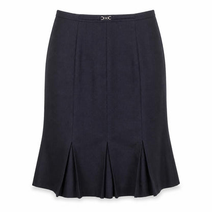 EWM Womens Blue Polyester Flare Skirt Size 16 Zip