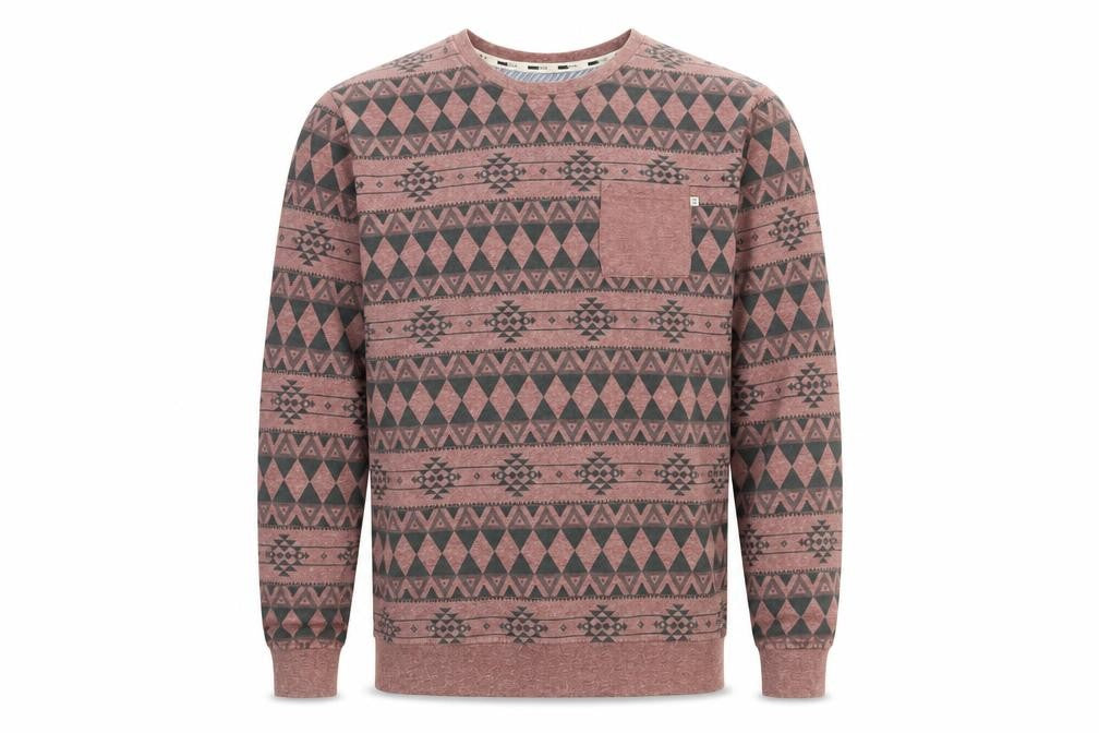 Code Mens Purple Geometric Cotton Pullover Sweatshirt Size L