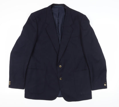 Additional front view of C&A Blue Wool Blazer, size 42, Men's Vintage