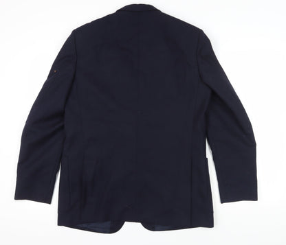 Back view of C&A Blue Wool Blazer, size 42, Men's Vintage
