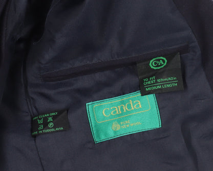 Brand and care label for C&A Blue Wool Blazer, size 42, Men's Vintage