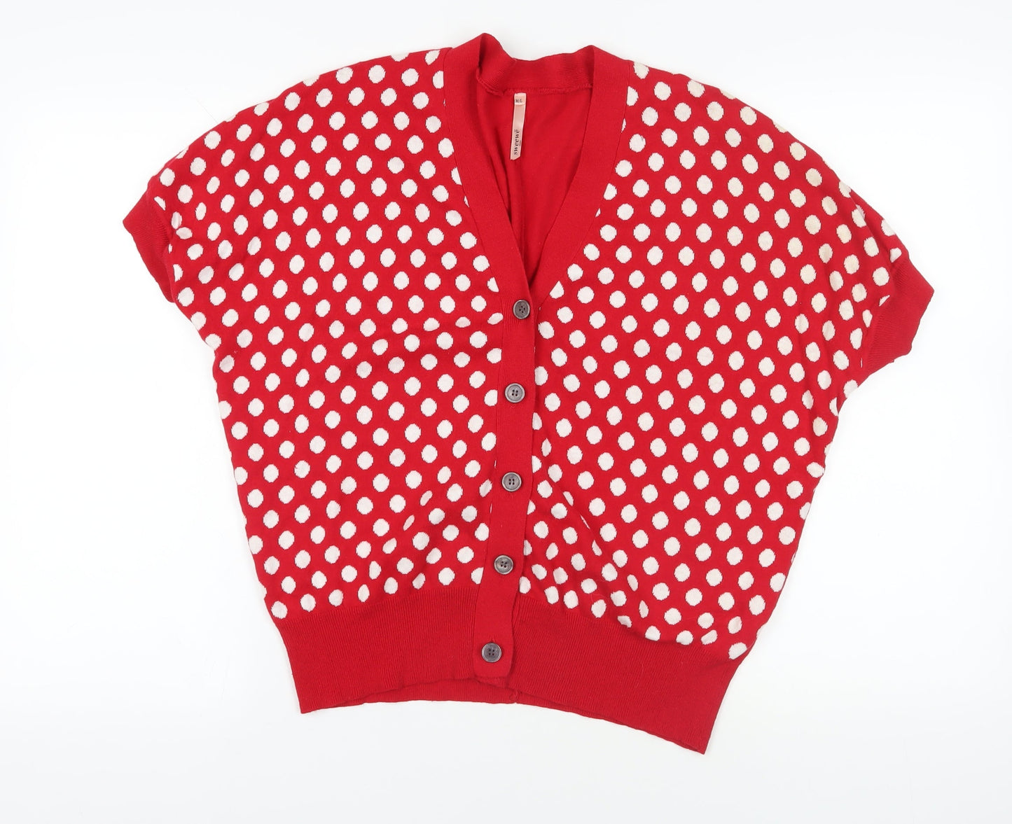 Sweewë Red Polka Dot Cotton Cardigan M