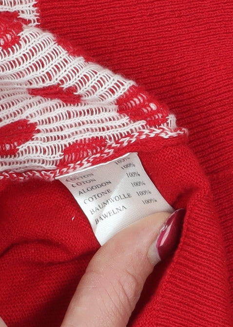 Sweewë Red Polka Dot Cotton Cardigan M