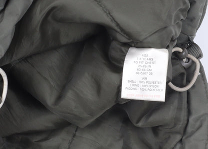 Close-up detail of Alpine Snowsport Green Parka Jacket with Hood