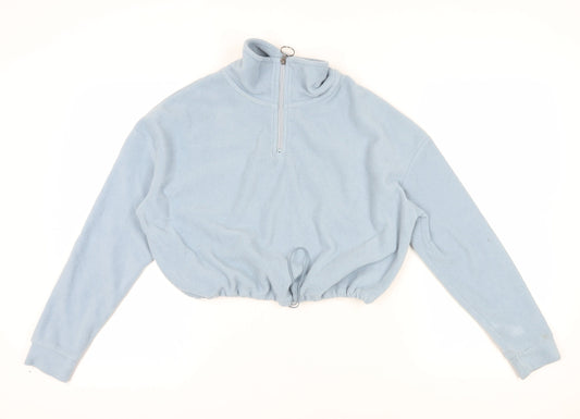Brave Soul Light Blue Fleece 1/4 Zip Women's Jumper S