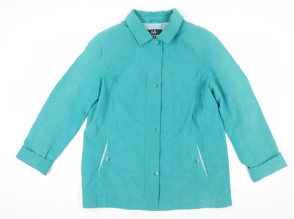 Additional front view of Isle Green Buttoned Mid-Length Coat, size 16