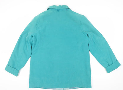 Back view of Isle Green Buttoned Mid-Length Coat, size 16