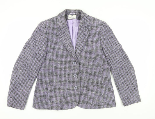 Frankenwälder Purple Bouclé Check Jacket Size 14