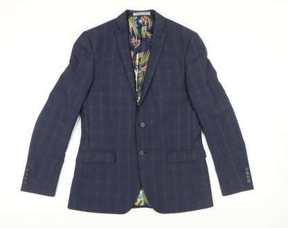 Additional front view of Alexandre of England Blue Check Blazer 38 Regular