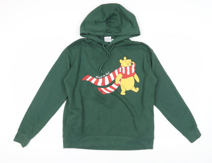 Preloved Disney Green Winnie the Pooh Hoodie, Size S, Women's Pullover - Front