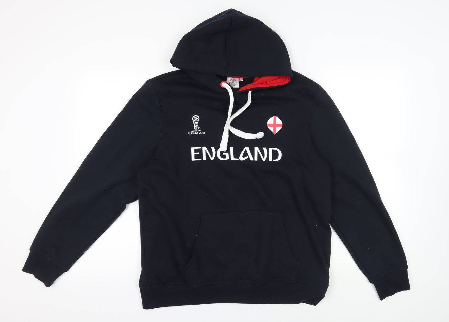 Black England Football Hoodie L Unisex Adults