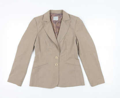 Additional front view of Oasis Beige Suit Jacket, size 10, Single-Breasted