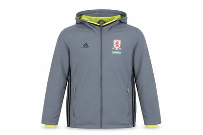 Front view of Adidas Grey boys’ hooded jacket 13-14 years