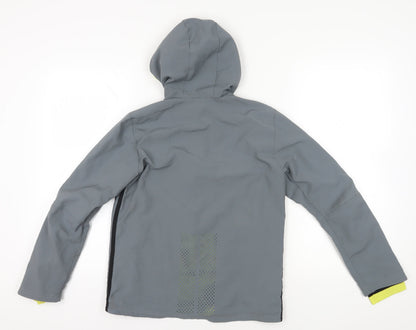 Back view of Adidas Grey boys’ hooded jacket 13-14 years
