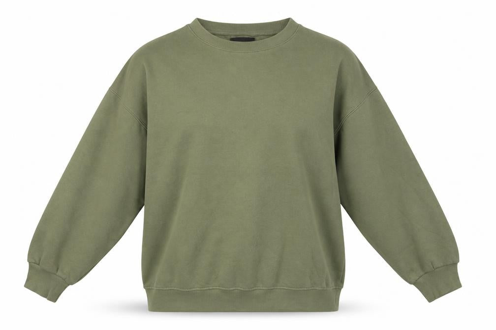 Pieces Green Oversized Crew Neck Sweatshirt - Medium