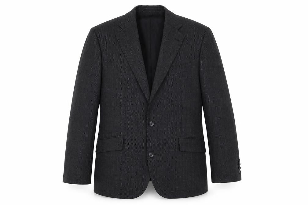 Crespino Black Herringbone Blazer Men's Size 44R