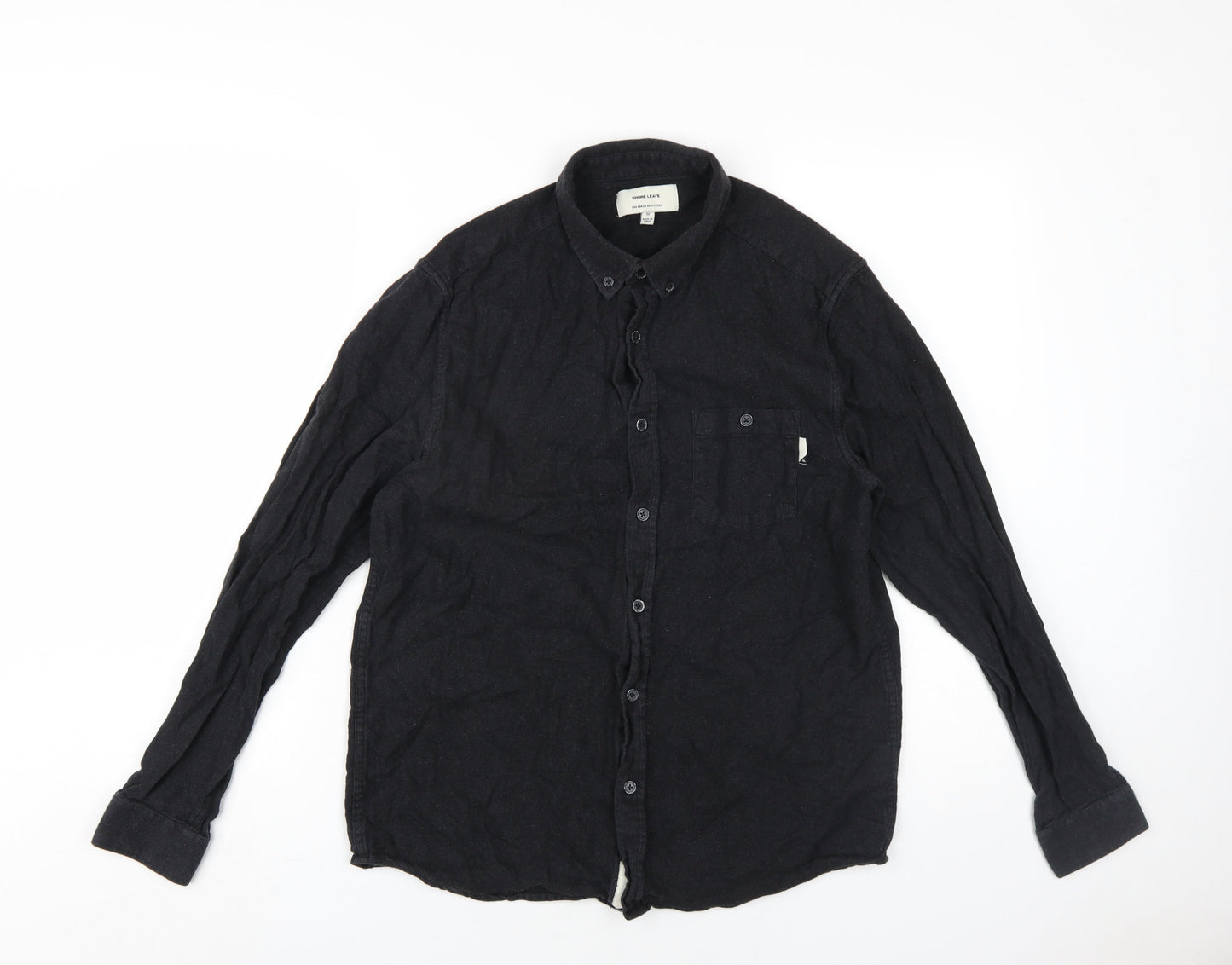 Urban Outfitters Mens Grey Cotton Button-Up Size M Collared Button