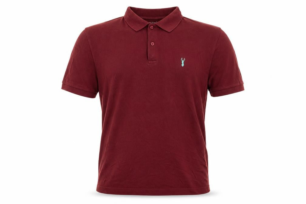 Next Mens Red Cotton Polo Size M Collared Button