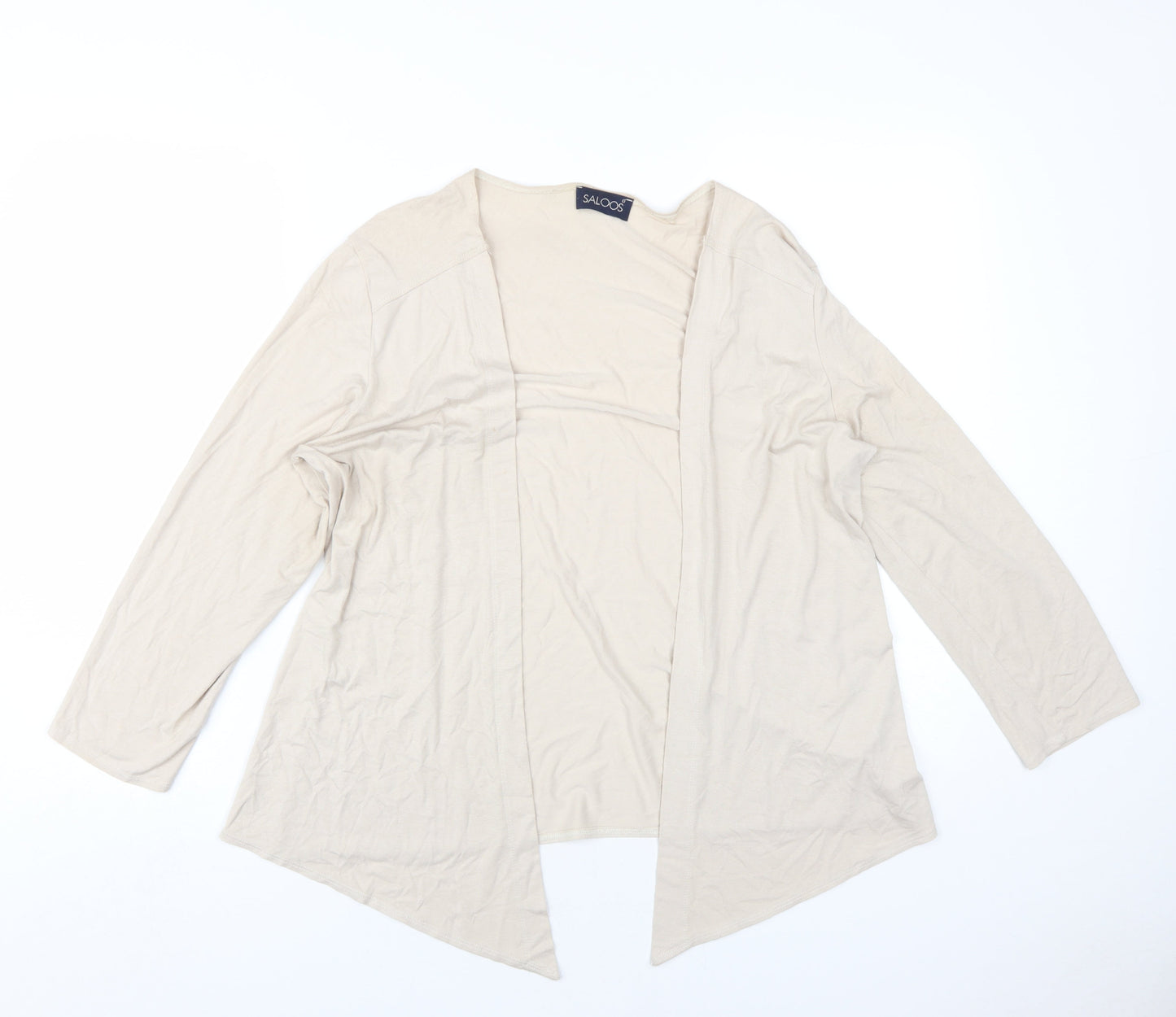 Saloos Womens Beige V-Neck Viscose Cardigan Jumper Size 14