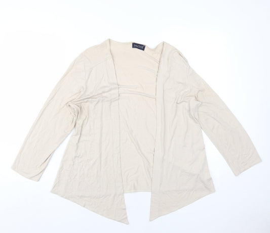 Saloos Womens Beige V-Neck Viscose Cardigan Jumper Size 14