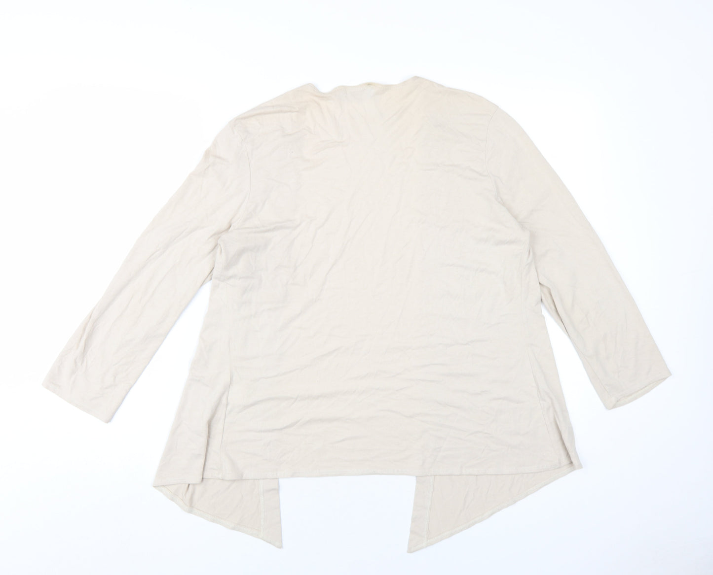 Saloos Womens Beige V-Neck Viscose Cardigan Jumper Size 14